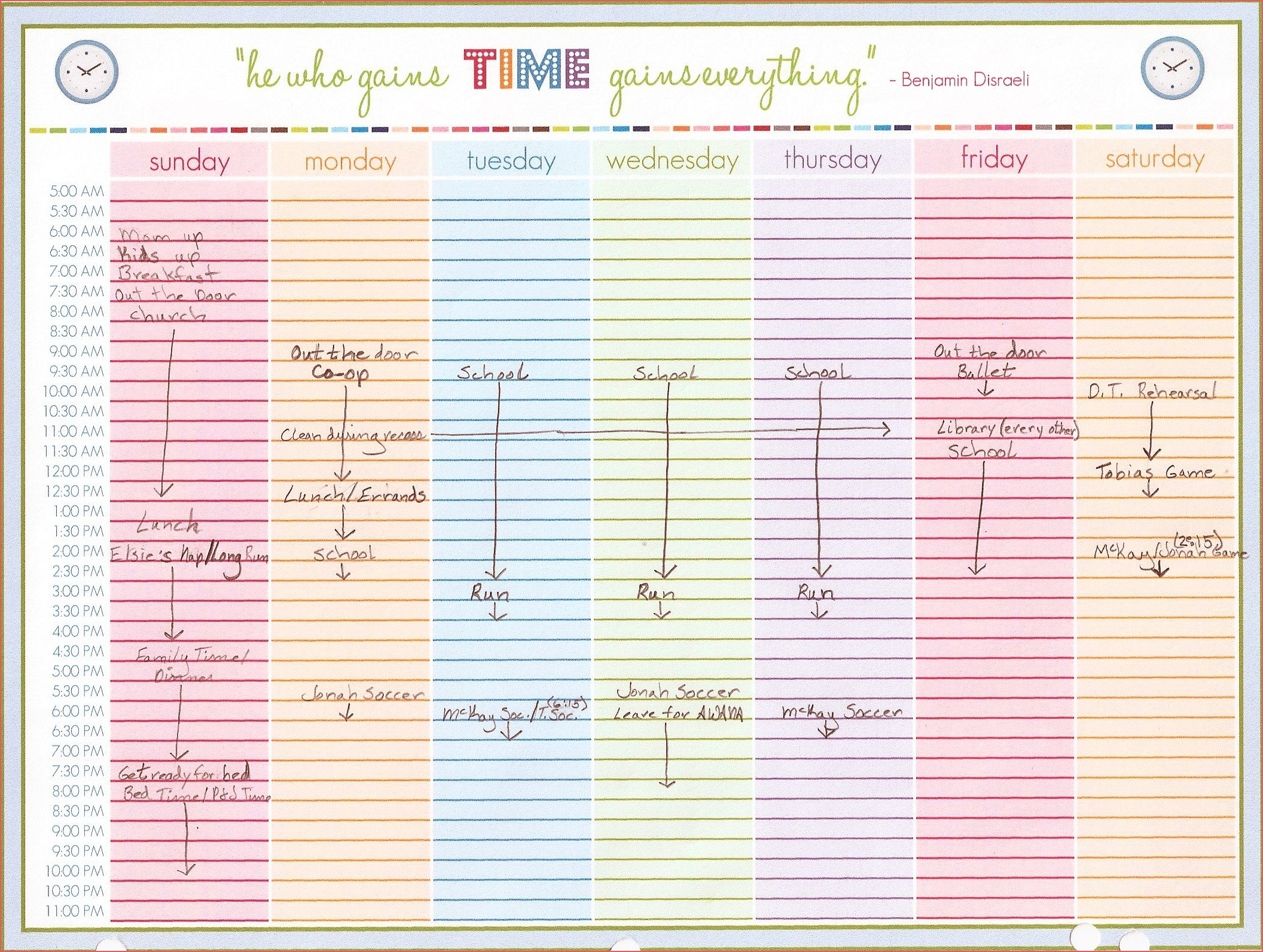 Printable Calendar With Hourly Time Slots